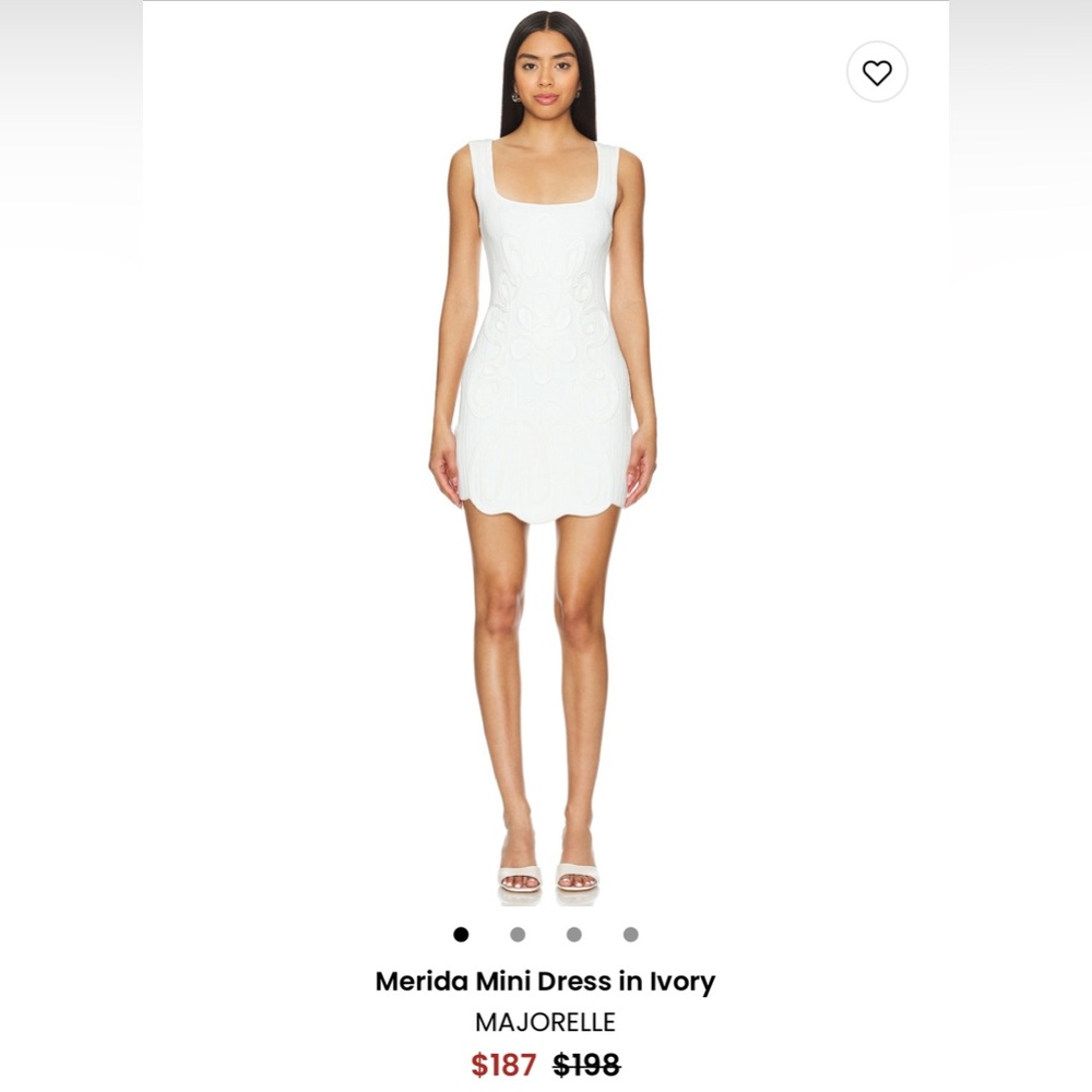 MAJORELLE Ivory Ribbed Knit Dress